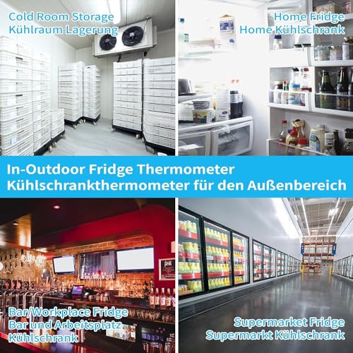 Digital Refrigerator Thermometer - Accurate Indoor/Outdoor Fridge Thermometer and Freezer Thermometer, Fast Reading, Ideal for Home and Commercial Use