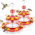 Birdream Hanging Hummingbird Feeder, 20oz, 2 Pack | Double-Tier Saucer, 14 Feeding Ports, Ant Moat, Stainless Steel Pole, Easy to Refill and Clean - size: 2 Pack