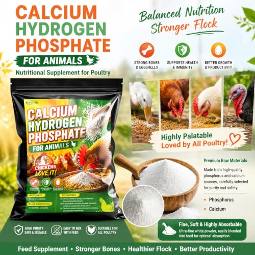 Dicalcium Phosphate Feed Grade, Calcium & Phosphorus Mineral Supplement, Livestock and Poultry Feed Additive for Cattle, Sheep, Chicken, Duck and Backyard Farm Animals 16 oz (16 oz)