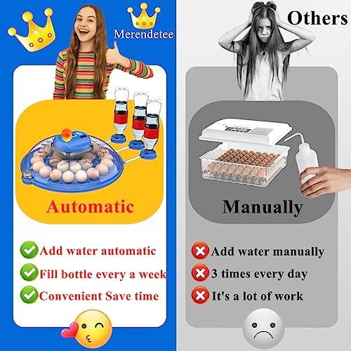 26-52 Eggs Automatic Incubator | Upgrade Automatic Water Adding, 360 Degree View, Egg Turner, Temperature Control, Egg Candler