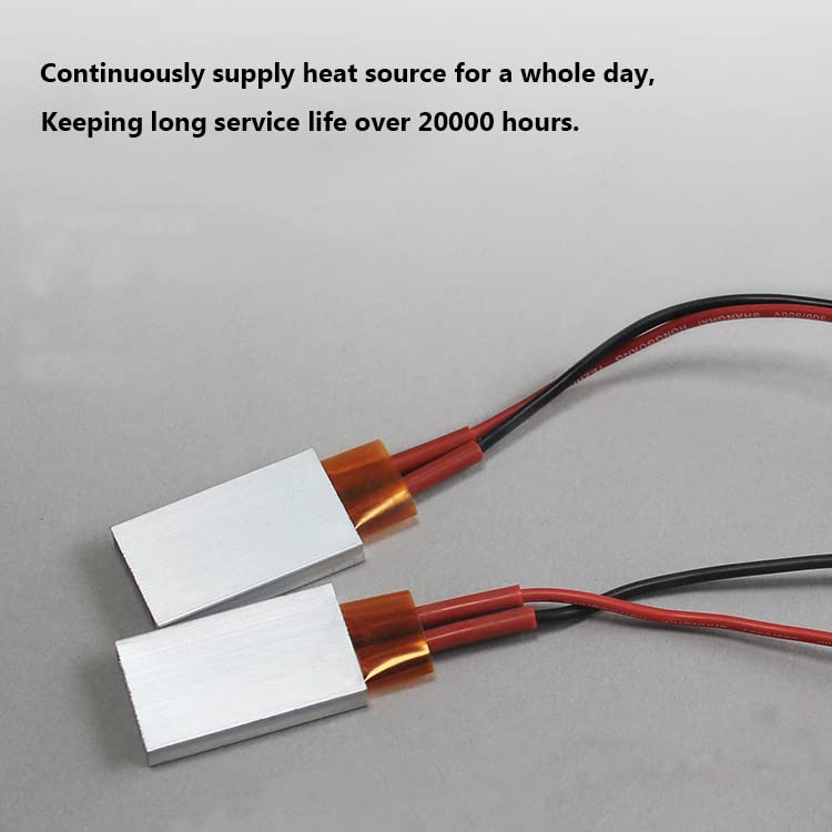 2PCS PTC Heating Element AC/DC 12V 200C Fast Heating Ceramic Heaters Plate | Insulated Aluminum Shell, Constant Temp Thermostatic, Energy Saving, Auto Heater, Long Service Life, for Small Space, PTCYIDU - color: 12V 200C