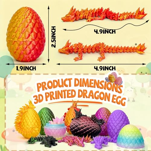 3D Printed Dragon Eggs with Dragon Inside,Prefilled Easter Eggs Filled,Articulated Flexible Dragon,Easter Advent Calendar Easter Basket Stuffers,Collectibles for Adults Teens Boy (24PCS) - color: 24pcs