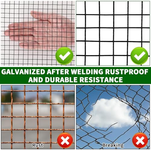 Garvee 1/2inch 72inx100ft 19 Gauge, Chicken Wire Fence Wire Mesh Fence Galvanized Steel Poultry Netting Garden Fence Tree Guard Wire Fence Rolls Hardware Cloth for Yard Vegetable Plant Protection