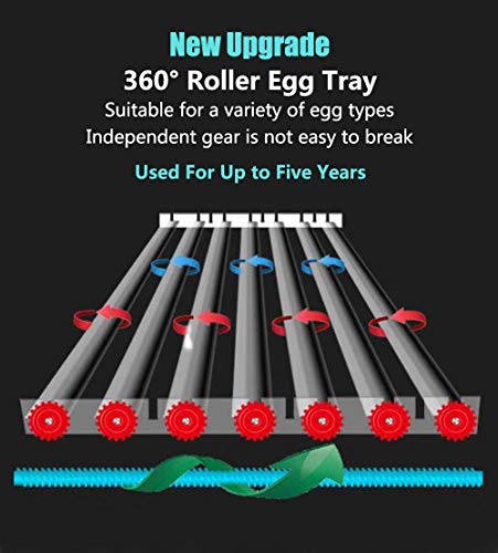 JAEDO 170 Egg Incubator Poultry Hatcher with Fully Automatic Egg Turning and Temperature Humidity Control for Chickens Ducks Goose Birds, Built-in Egg Candler (176)