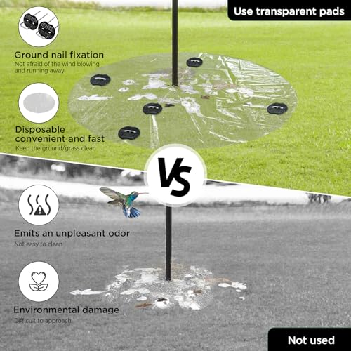 2 PCS 47.24 Inch Bird Seed Catcher for Pole & Ground - Clear PE Outdoor Mat for Under Bird Feeder, Waterproof Bird Feeder Seed Catcher Tray for Ground, Lawn Protector for Garden Patio