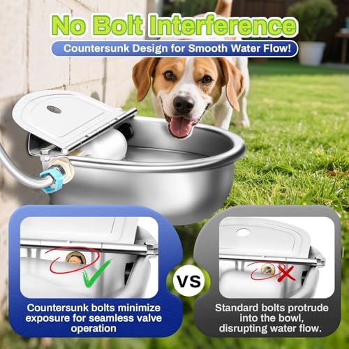 Automatic Animal Drinking Water Bowl with Float Valve, Extended Pipe,3L Stainless Steel Waterer Feeder Farm Dog Dispenser Kit Self Filling for Livestock Horse Goat Water Trough - size: 71" Hose