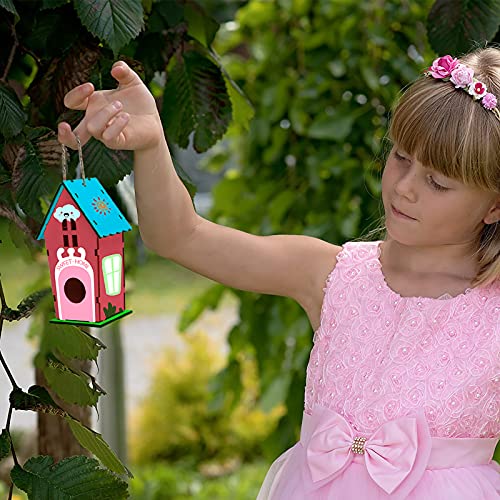 hapray 4 Pack Bird House Craft Kit, DIY Birdhouse for Kids to Build & Paint - color: 4 Pack Bird House