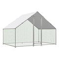 NUGRIART Large Metal Chicken Coop Walk-in Poultry Cage with Water-Resident and Anti-UV Cover Duck Rabbit Cat House Outdoor Chicken Run Pen with Spire Shaped Cage - size: 6.5’L×9.8’W×6.5’H