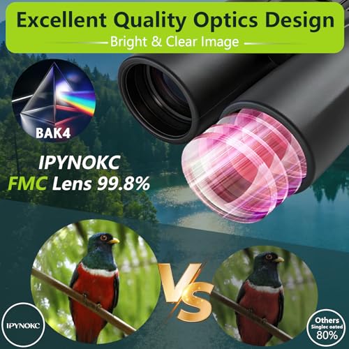 15x50 HD High-Powered Binoculars for Adults & Teens, Premium Clear Optics for Outdoor, Sports & Travel, Perfect Waterproof Camping Gear and Hunting Essentials for Adventures - size: 15X50