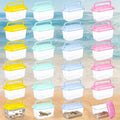Leinuosen 24 Pcs Plastic Reptile Terrariums Carrier Cage Small Fish Transport Container with Handle Tarantula Enclosure Snake Breeding Box Hatching Container Clear Tank Aquarium for Crab Turtle