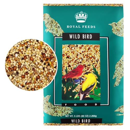 Wild Bird Seed 5 Lbs, Premium Mixed Wild Birdseeds, Nut Free Mix Feed, Nutrient-Rich Birdseeds, Supports Daily Energy Growth & Healthy Balanced Diet, Bird Seed for Outside Feeders