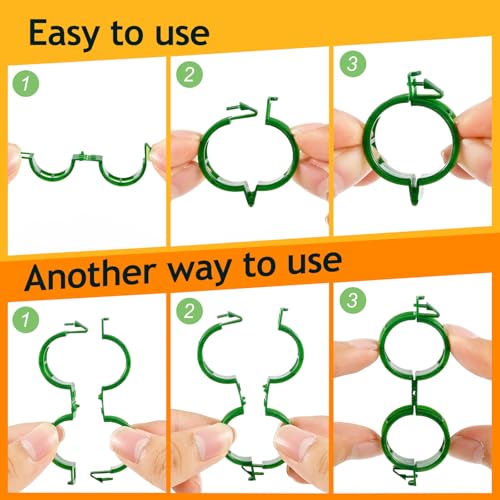 Secured Plant Support Clips - Heavy Duty Tomato Clips for String Trellis 200Pcs, Grape Vine Grid Clamp for Garden Netting Climbing Plants, Fixing Stem and Vine (Green) - color: 200pcs Green