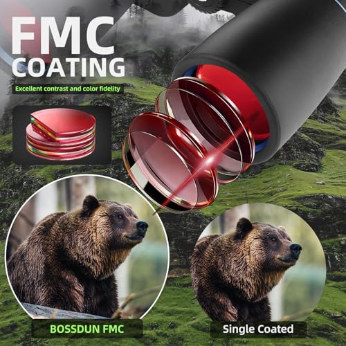 16x50 Binoculars for Adults High Powered, Professional Optics Binoculars for Bird Watching with Low Light Night Vision, HD FMC BAK4 Prism Lens, Waterproof & Fogproof for Hunting/Traveling - color: Black