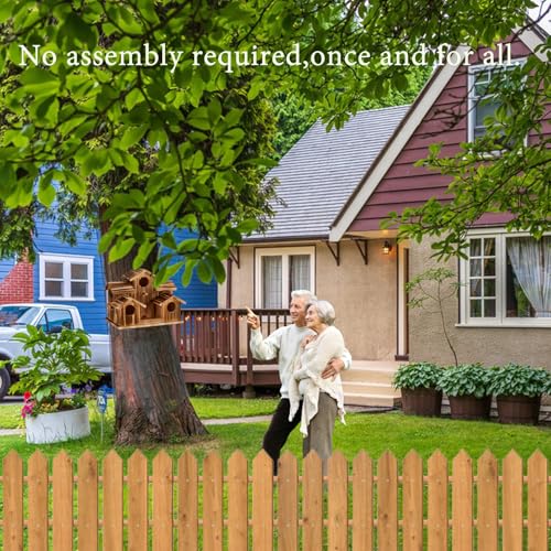Bird House for Outside 5 Hole Bird Houses Room for 5 Bird Families Large Bird House for Garden/Courtyard/Backyard for Garden Decor-Finch Bluebird Cardinals Handmade Wooden Hummingbird House - style: Castles