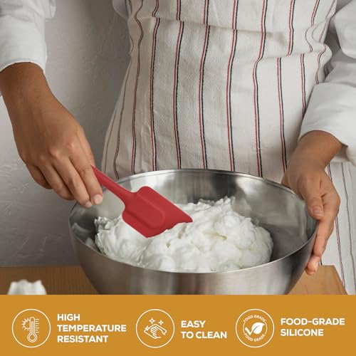 Mrs. Anderson’s Baking Silicone Spatula, Flexible And Nonstick, One-Piece Design, Red, For Mixing, Folding, Scraping, Baking, And Cooking - color: Red, size: 10.5-Inch, Spatula