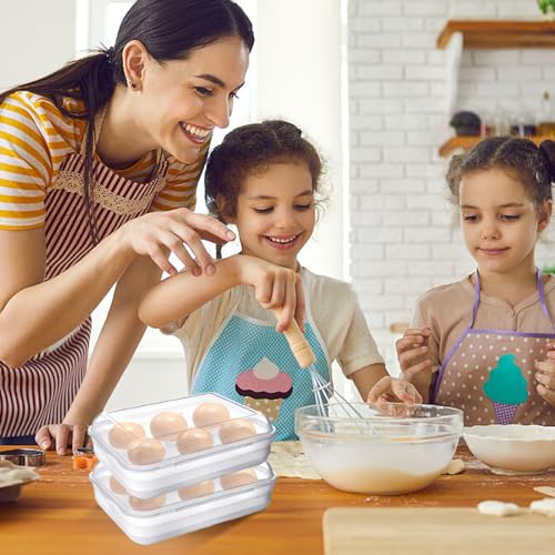 6 Grid Egg Container, Plastic Egg Carrier for Camping Picnic Travel-2Pcs | Shockproof & Portable Egg Tray Storage Box, Kitchen Crisper Egg Holder for Outdoor, Clear White