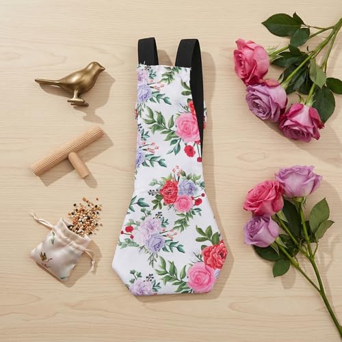 Pet Chicken Diapers,Chicken Goose Duck Loose Tight Belt Diapers Poop Pocket Diapers Peony Flower Pattern for Poultry Pet Used(L) - size: L