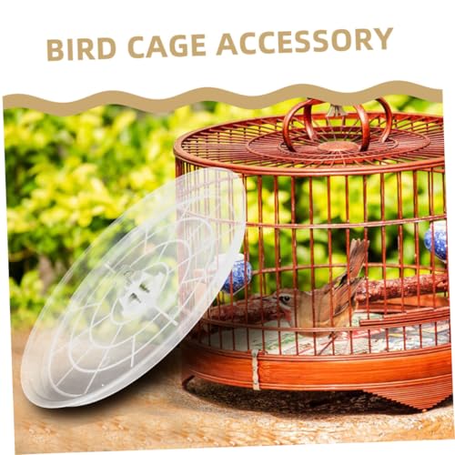 UPKOCH 2Pcs Transparent Bird Cage Tray Durable Plastic Bottom Litter Holder for Small Birds Easy to Clean Parakeet Toilet Replacement Accessory for Parrot Cages