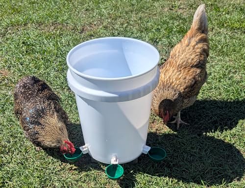 Hen's Choice™ - Large Automatic Chicken Waterer Cups, Poultry Water Kit (Green, 5) - color: Green, size: 5