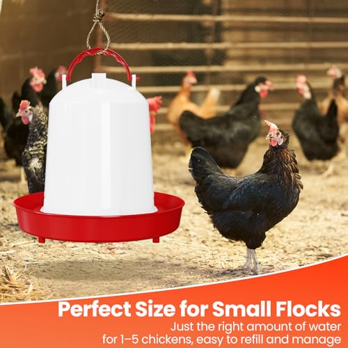 Nexum Heated Chicken Waterer – Durable Winter Poultry Water Dispenser with Handle, Food-Grade Plastic, Easy to Refill & Clean, Keeps Water from Freezing, for Chickens, Ducks & Small Flocks