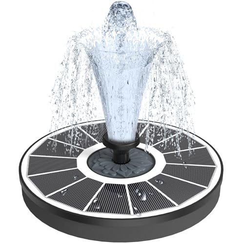 Yzert Solar Fountain for Bird Bath Direct Sunlight High Efficiency 3.5W Glass Panel Solar Water Fountain Outdoor Garden Flower (White) - color: White
