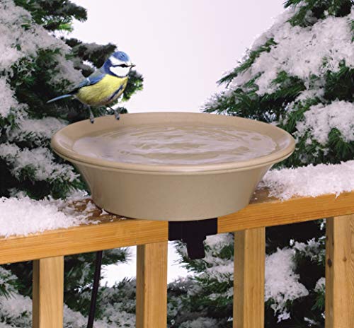 Allied Precision Industries 14B Four Seasons Heated Bird Bath with EZ Tilt Deck Mount and Pole Mount, 14-Inch