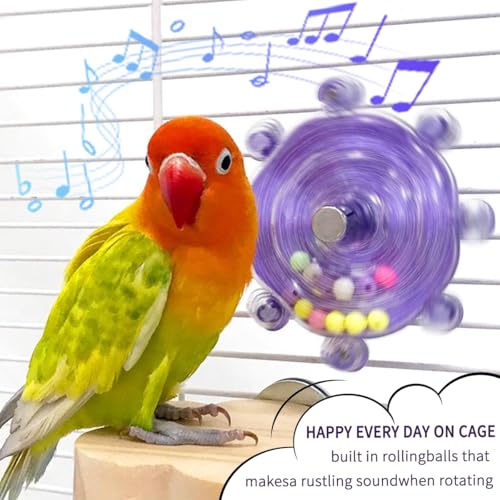 Parakeet Toys, Small Parrot Rotating Interactive Training Toy, Parakeet Cage Accessories, Budgie Toys, Cockatiel Toys, Lorikeets Toy, Love Bird Toys,Conure Toys,Bird Toys for Parrots (Yellow) - color: Yellow