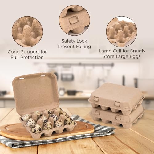 50 Pack Quail Egg Cartons, 3x4 Style Paper Pulp Quail Egg Trays, Sturdy & Reusable Quail Egg Holder 12 Count Dozen Quail Egg Storage Tray for Farmers, Home Use & Transport - style: 50Pcs Quail Egg Carton