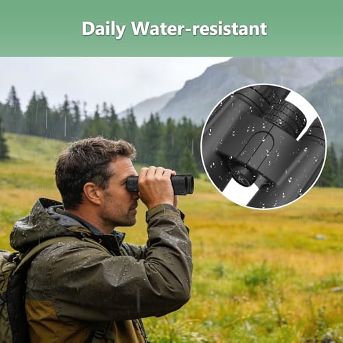 10x42 Binoculars for Adults, 26mm Large Eyepieces 14mm Long Eye Relief for Eyeglass Wearers, BAK4 Prism FMC Lens Life Water Resistant Compact Binoculars for Bird Watching Hunting Hiking Travel