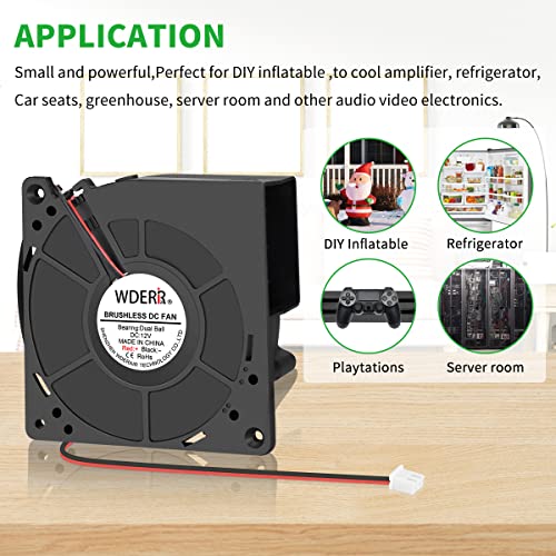 120mm x 32mm Dual Ball 12V Centrifugal Blower Fan Squirrel Cage 2P | 12Volt Brushless for DIY Computer Case Amp RV Fridge Electronics Exhaust Inflatable Replacement Projects - style: 12V DC Brushless Blower