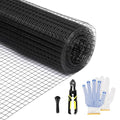 Black Hardware Cloth 24 in x 100 ft, 1 Inch Hardware Cloth, 19 Gauge Vinyl-Coated Steel 1x1 Welded Wire Mesh Roll for Chicken Wire Fencing, Chicken Coop, Garden Fence, Rabbit Fence and Catio