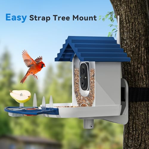 Universal Bird Feeder Mount - High-Strength 180° Rotating Bracket for Pole/Tree/Wall Accepts Solar Panels | Weather-Resistant & Easy Install, for Models B3/B4/B6