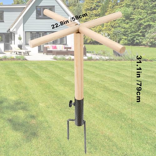 Chicken Perch Toys for Coop, Chick Perch Stand Wooden with Metal Ground Plug Chicken Roosting Bar Ladder Backyard Playground Suitable for Poultry Rooster Chicks Large Bird Parrot - size: 23*23 inches
