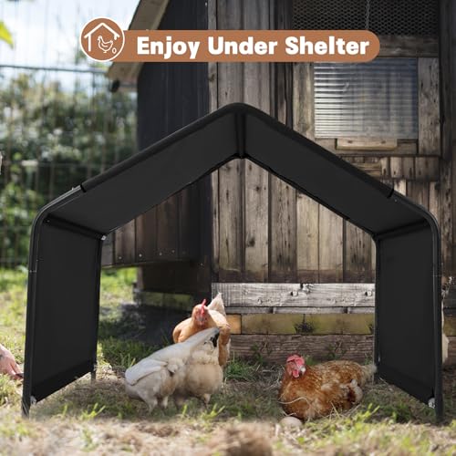 Dog Shade Shelter Outdoor 4'x4'x3' Tent for Large Medium Dogs, Outside Sun Rain Canopy Pet House for Cats Pigs Livestock with Waterproof Roof Ground Nails,Black | Outside Pet Canopy House for Livestock Pigs Cats with Waterproof Roof Ground Nails, Black -