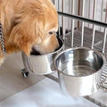 2 Pack Large Dog Water Food Bowls, Dog Crate Water Bowl No Spill, Water Bowl for Crate Cage Accessories, Kennel Water Bowls Hanging, Stainless Steel Dogs Bowls Dish Coop Cup for Large Medium Breeds