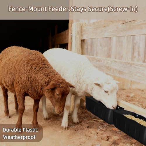 Chicken Feeder Waterer,Hanging Goat Feeders,Feed Trough 3.5 Quart 2 Pack,Hanging Fence Feed Trough for Poultry Livestock,Black - color: Black, size: 3.5 Quart (2 Pack)