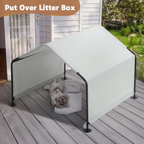 Outdoor Dog Tent, 4'x4'x3' Dog Shade House Shelter for Large Medium Pets | Outside Pet Canopy House for Livestock Pigs Cats with Waterproof Roof Ground Nails, Cloud Gray - color: Cloud Gray