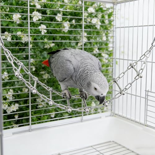 Bird Ladder Bridge, Stainless Steel Hanging Exercise Toy,Cockatiel Toys for Inside Cage, Rustproof & Bite-Proof Metal Ladder for Macaws, Cockatoos, Parakeet, Cockatiel