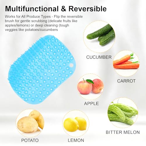 3-Pack Egg Washer, Egg Cleaner Scrubber for Fresh Eggs, and Vegetable Scrubber & Dish Brush Set - Flexible Vegetable Fruit Brush for Potato, Lemon, Cucumber, Cleaning Tools for Kitchen Sink