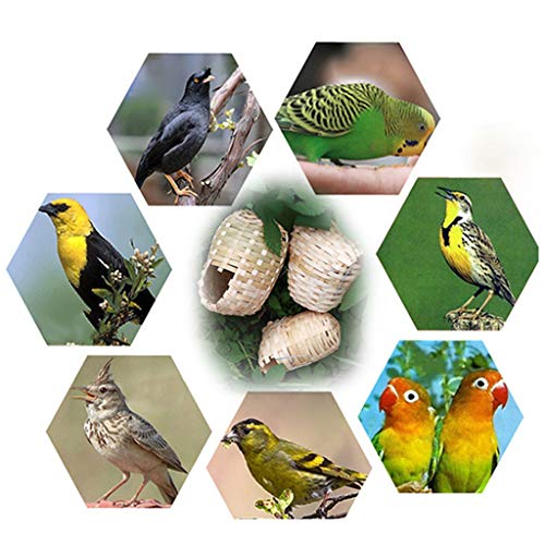 Small Bird Nest with Metal Hook Hand-Woven Bird Eco-Friendly Natural Bamboo Cage Accessories Hanging Bird Shelter