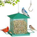 HOSUN 100% Metal Hanging Wild Bird Feeder, Bird Watching Gift | All-Around Feeding with Metal Perches,Mesh Ventilated,Outdoor Feeder with Steel Rope & Hook for Garden Yard Patio