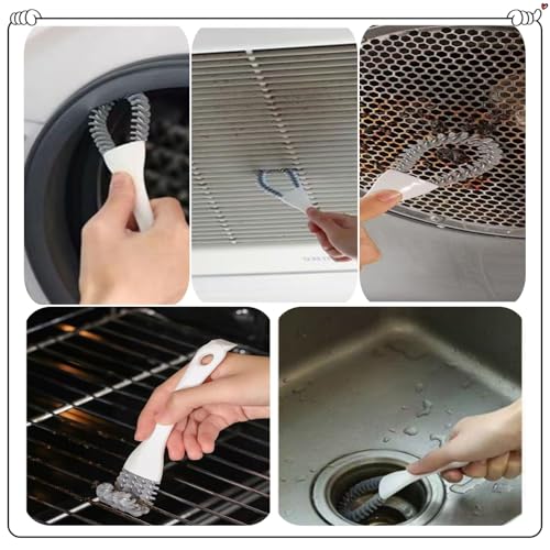 2 Pack Oven, Stove & BBQ Cleaning Brush Set with Scraper Heads, for BBQ Grates, Kitchen Crevices, Oven Racks and Bird Cage Dead Corner Gap Brush