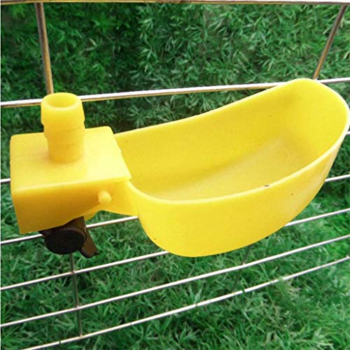 Auto-Fill Quail Water Cups 12Sets DIY Clips-on Cage for Bird Rabbit(Yellow) | Automatic,Keep Fresh Water, No Mess,Easy to Install, with T-fittings & Mounting Screws,for Parakeets, cockatiels, budgies - color: Yellow1