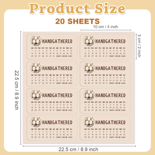 160 Pcs Egg Carton Labels, Handgathered Farm Fresh Eggs Sticker Collected Date Writable PET Adhesive Egg Packaging Sticker for Box Container Carton Farm Supplies, 2x4 Inch - color: Date of Grid