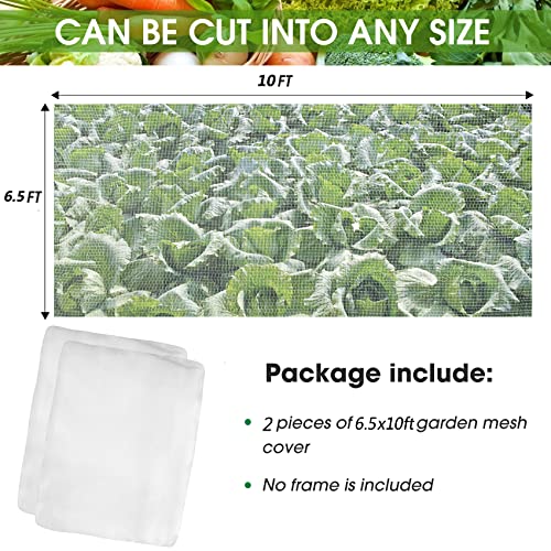 2 Pcs Mosquito Netting, 6.5'x10' Insect Garden Bird Netting Pest Barrier | Garden Plant Net Protect Seedling Fruits from Birds Bugs, Plant Tree Cover for Crop Growth Protection - size: 6.5 x 10 Ft x 2 pcs