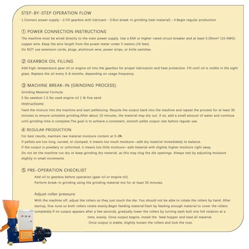 Upgraded 110V 60HZ Animal Pellet Feed Mill Machine w/3 Head Roller | w/Separate Control Box and Deepened Enlarged Feed Port, w/6 Grinding Discs 2.5/3/4/5/6/8mm, 5.5KW Copper Motor, 220-440lb/h