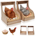 2 Pack Wooden Chicken Nesting Box for Laying Eggs, Hen Nesting Box Wall Mount for Chicken Coop, Versatile Use for Hens, Ducks, Chickens