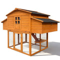 Chicken Coop for 6-8 Chickens with 2 Nesting Boxes, Removable Leakproof Tray, UV-Resistant Roof, 6 Access Doors 70x42x55in