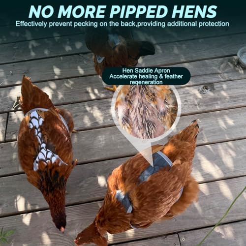 6 Pcs Chicken Saddles for Hens, Adjustable Chicken Apron Back Protector for Hens Back Feather Protection, Waterproof Chicken Back Protector for Poultry, Fits Small to Medium Hens