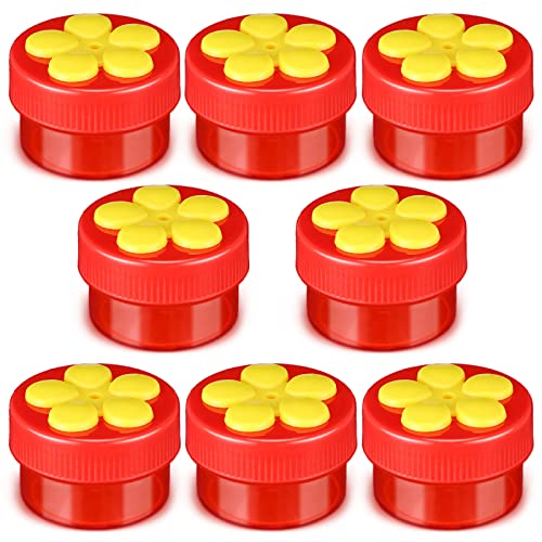 8 Pcs Hummingbird Feeder Handheld Window Flower Mini Hand Held Hummingbird Ring Feeders Wild Bird for Outdoors Backyard Birdwatcher Gifts Supplies(Red Bottom) - color: Red Bottom